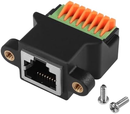 QIANRENON RJ45 90° Winkel Panel-Mount Adapter – CAT5E/CAT5 Buchse Auf Buchse, Rechtwinkliger Netzwerkanschluss Für XLR/D-Typ-Panels, Verdeckte Montage, Für Enge Räume
