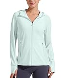 Pioneer Camp Chaqueta de protección solar UPF 50+ UV con capucha SPF para mujer, ligera, para senderismo, pesca, ropa de verano, Verde claro, Large