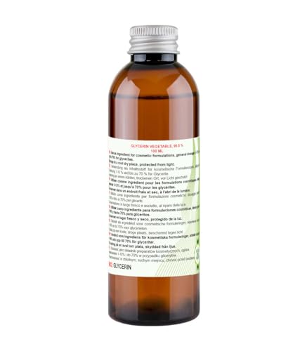 VEGETABLE GLYCERINE (GLYCEROL) LIQUID 99,5% - 100 ml - Pure & Natural, No GMO, Natural Humectant, Fragrance Free, For Cosmetic use - Image 2