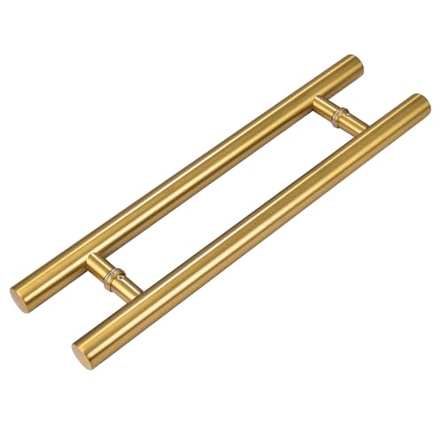 HMXBTO 24-inch/304 Stainless Steel Sliding Barn Door Handle, H-Shaped Commercial Push-Pull Glass Long Door Handle Double-Sided，Modern Shower Door Handle,Gold (Gold, 24inch/60cm)