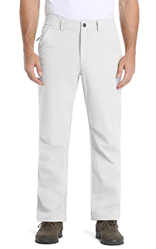 Tacvasen Men's Hiking Pants Water Resistant Work Pants Lightweight Quick Dry Outdoor Pants White Mens Stretch Golf Pants, 38 #TOP2