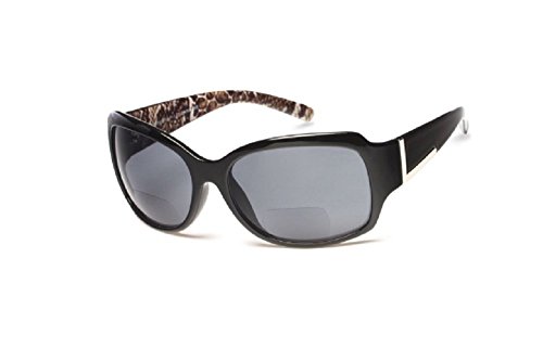 Jackie O Designer Style Outside Bifocal Reading Glasses - Black 2.00