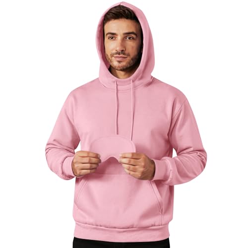 lcyhony Hoodies for Men Fleece Comfort Travel Hoodie with Eye Mask Built in Fall Fashion Loose fit Hoodies Pullover w/Pocket