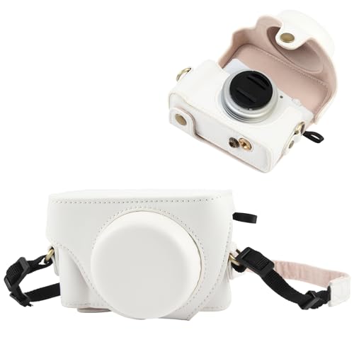 Funda para cámara Sony ZV-1F PULUZ de cuero blanco miniatura 1