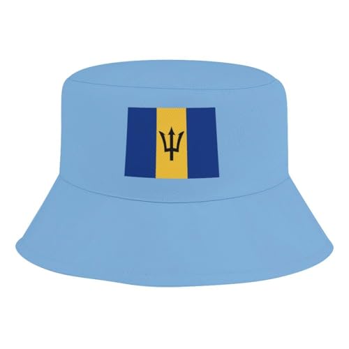 Kids Bucket Hat for Girls & Boys, Barbados Flag Pattern Bucket Hat for Girls Boys,Fun & Cool Fun Outdoor Vacation