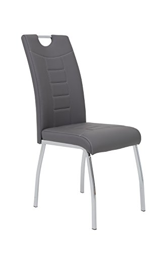 Apollo Andrea Silla:, Cuero Sintético, Gris, 2 Unidades Apollo Andrea Silla:, Cuero Sintético, Gris, 2 Unidades