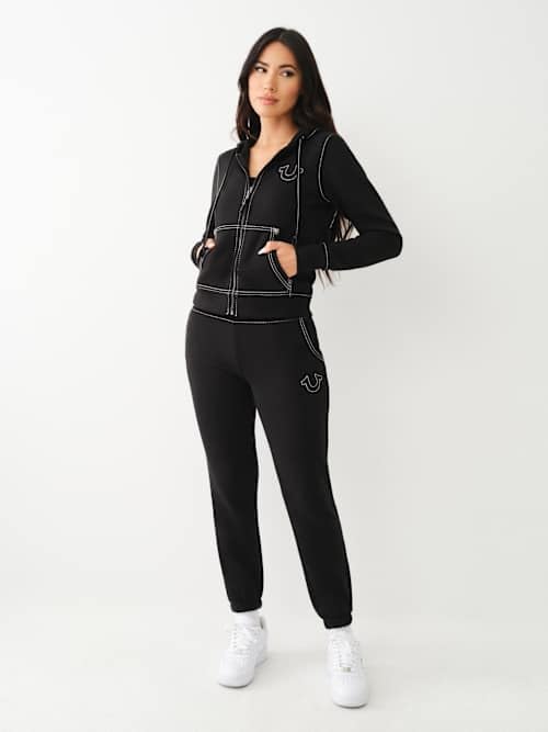 Image of True Religion womens Big T Classic Zip Up Hoody