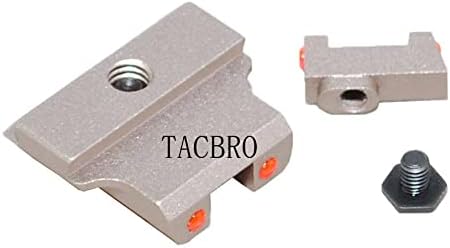 Miniatura 2 de US-Deals - Vista frontal y trasera de fibra óptica de aluminio anodizado para Glock 17 19 22 23 24 26 27 31 34 35 variación de color (bronceado)