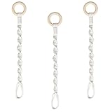 3 Pack Adjustable Macrame Plant Hanger Extenders Connectable Rope Hanging Plant Extender Handmade Woven Hanging Basket Extension with Wooden Ring for Indoor Outdoor Plant Pot Holder (Style 1, 3)