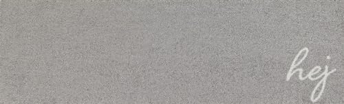 MOCAVI Mat Fußmatte Schuhparkplatz 30x100 cm waschbar warm-grau Hej Scandi Schuh-Teppich lang, schmal, Schuhe ausziehen, Deko sbereich innen, außen, Matte, Haustür, Stiefelmatte
