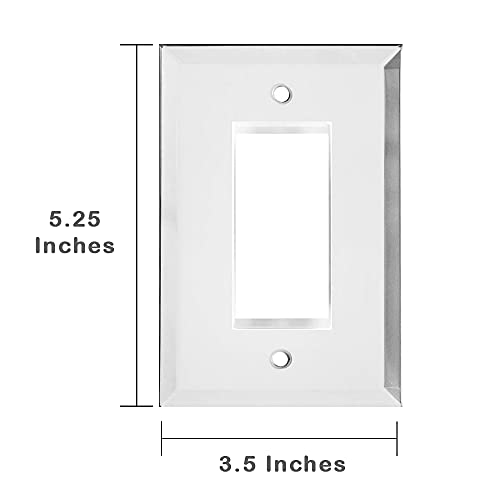 Switch Hits Plain Glass Mirror Outlet Wall Plate | 1 Gfi Rocker | 3.5" X 5.25" | Professional Quality Glass Mirror Switch Plate Covers For All Configurations #TOP1