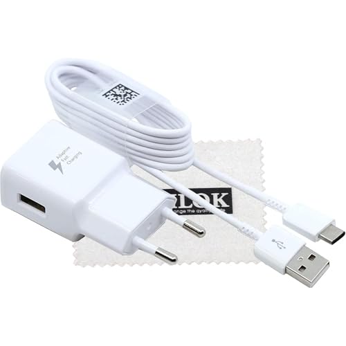 Origine Caricabatterie per Samsung Galaxy A12 A13 A14 A15 A51 A52 A60 A70 A70s A71 A80 A90 Carica rapida 15W 2A Cavo di ricarica di tipo C con panno di pulizia Shlok