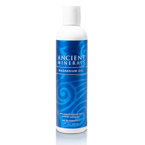 Ancient Minerals Magnesium Gel - 8oz Bottle - Pure Genuine Zechstein Magnesium Chloride - Best for Massage Topical Skin Application
