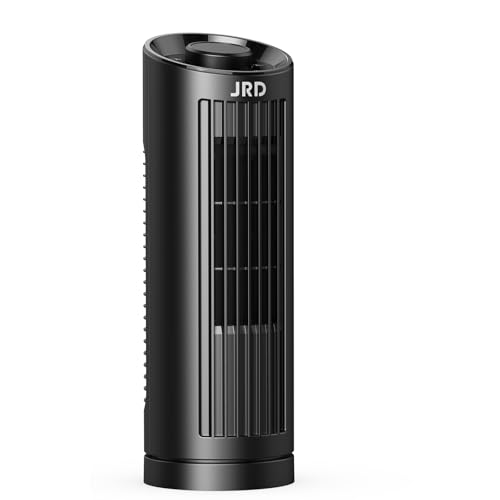 JRD 13' Tower Fan for Bedroom, 23ft/s Bladeless Desk Fan with 3 Speeds, 80 Degree Oscillating, Quiet...