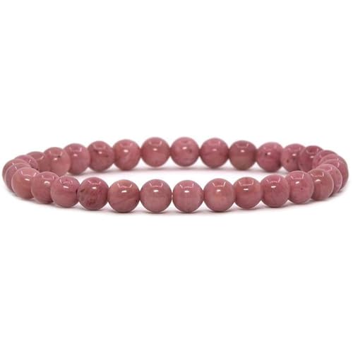 Image of Handmade Gem Semi Precious Gemstone 6mm Round Beads Stretch Bracelet 7 inch Unisex