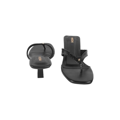Image of Mochi Women Faux Leather Slip-on Heeled Sandal