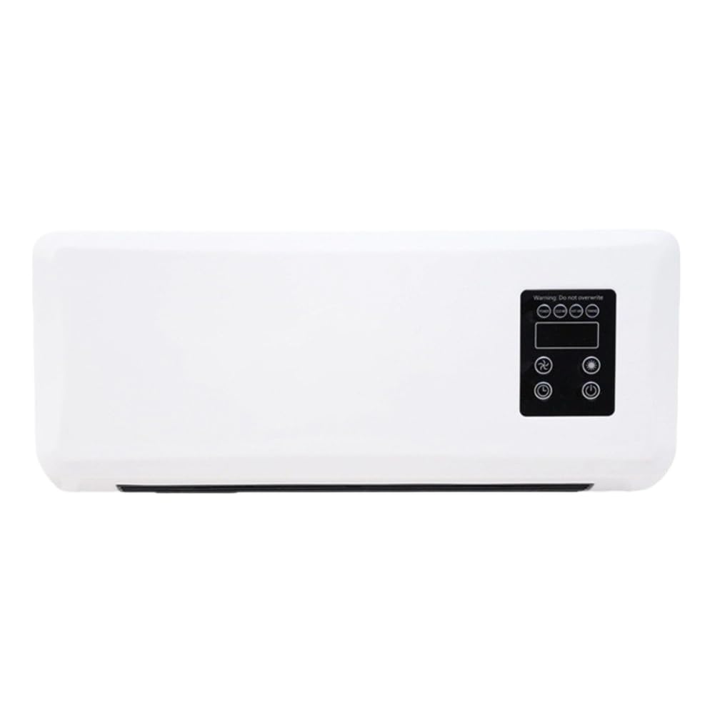 Acondicionador de Aire de Pared, 42x18x12cm, Ventilador Dual de Enfriamiento y Calefacción, Funcionamiento Silencioso, Diseño Ahorro de Espacio para Dormitorio Baño (Estándar UK Blanco)