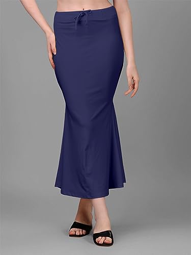 Image of Women's Saree Shapewear Petticoat, Cotton Blend Stretchable Mermaid Skirt, High Waist Tummy Control, Smooth Curve Fit with Adjustable Drawstring
