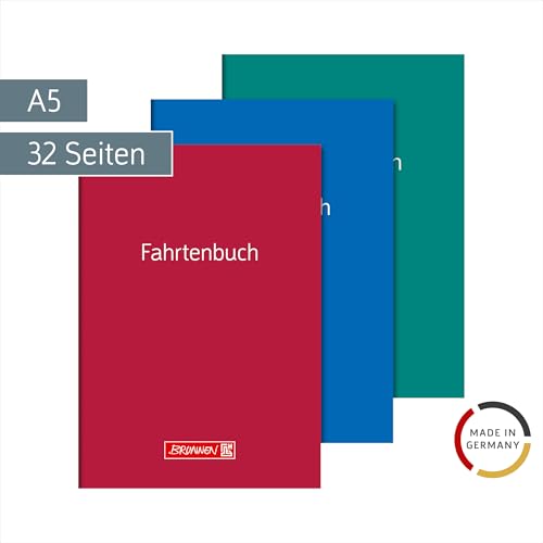Brunnen 1010150 Fahrtenbuch (A5, Kartoneinband, 16 Blatt) sortiert
