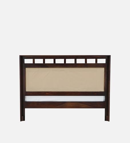 Image of EXCEL HOME Solid Sheesham Wood Queen Size Bed with Drawer Storage | Wooden Double Bed with Drawer Box Storage & Upholstered Cushined Headboard for Bedroom | PT Color Finish