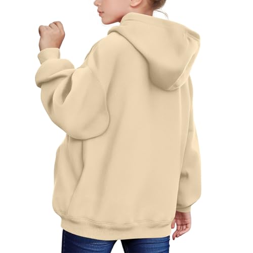 Girls Oversized Hoodies Solid Color Pullover Shirt Long Sleeve Hooded Sweatshirt Loose Fit Workout Tops Kids Clothes3