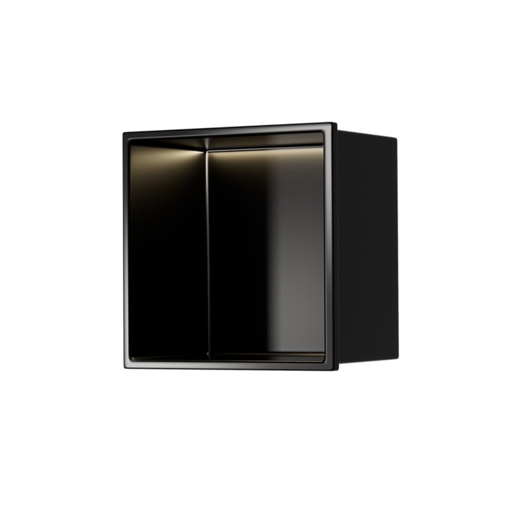 Niche de douche étanche LED en acier inoxydable noir 32x32cm encastrée