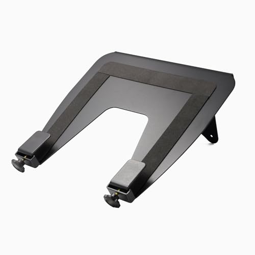 Image of Desky Universal Laptop Mount - Adjustable VESA-Compatible Holder for 10 inch-17 inch Laptops, Fits 75x75 & 100x100mm Monitor Arms, Anti-Slip Pads, Ventilated Tray - Black