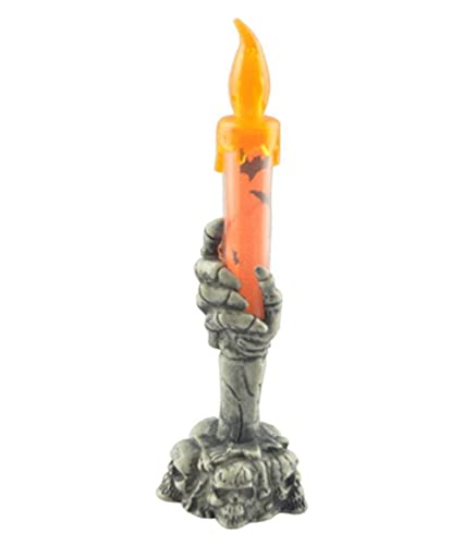 Bougies LED pour Halloween - Bougies mains ghoost - Lumière de tête de mort - Accessoires de décoration pour Halloween - Orange Cover