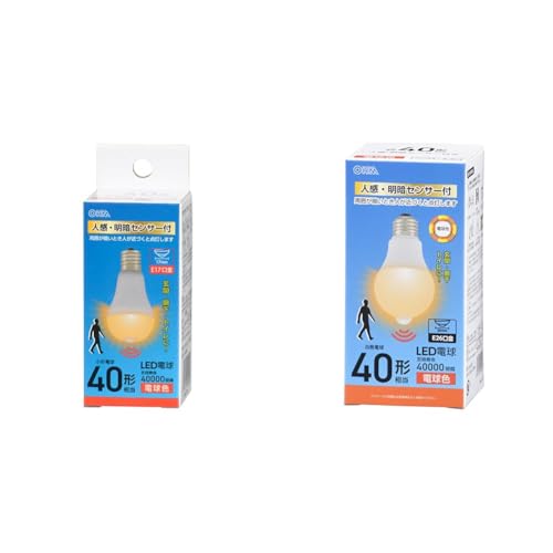 �y�Z�b�g�����z�I�[��(OHM) LED�d�����` E17 40�`���� �l�����ÃZ���T�[�t �d���F�bLDA4L-G/E17 PIR 06-5696 + LED�d�� E26 40�`���� �l���E���ÃZ���T�[�t�� �d���F 540���[���� 4.7W LDA5L-G P