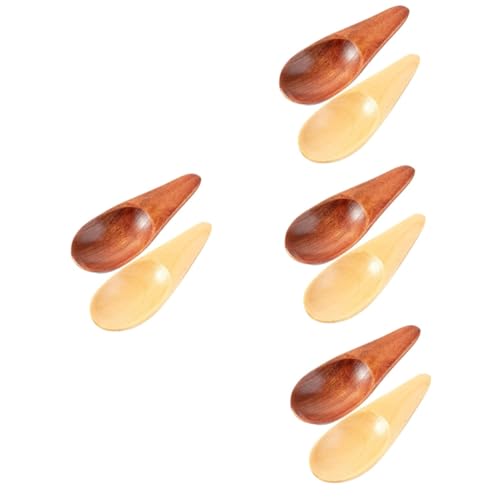 OUNONA 4sets Elegant Wooden Tea Scoops Small Chasaji Spoons for Loose Tea Coffee Sugar Salt Seasoning 2pcs*4