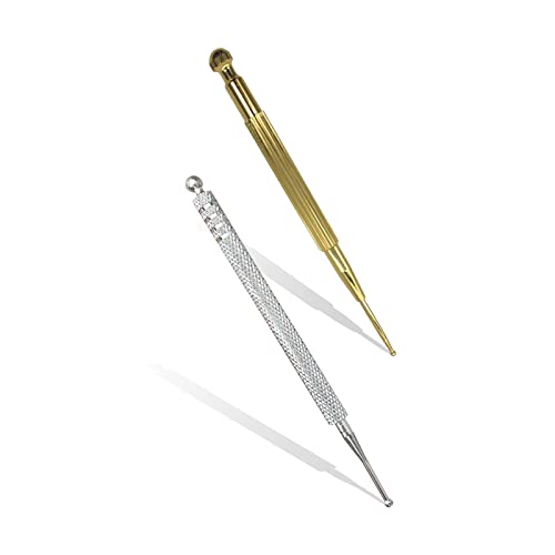 Blmhtwo 2 Pieces Acupressure Pen, Dual Head Reflexology Acupuncture Pen Deep Tissue Massage Stainless Steel Retractable Ear And Body Point Probe Pen For Home Spa (Gold And Sliver) #TOP29