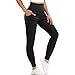 Bingrong Pantalon de Sudation Femmes Amincissant Legging de Sport Anti Cellulite Minceur Pantalon Jogging Taille Haute Pantalon avec Poches pour Fitness Yoga (Noir, M, m)