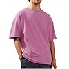 Mens Tshirts Short Sleeve Round Neck Mens Shirt Super Soft Plain Minimalist Gym Tops Breathable Lightweight Classic Fit Summer Gifts for Men Pink 3XL #1