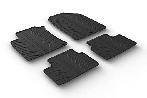 Tapis de caoutchouc compatible avec Hyundai i30 noir sur mesure profil T