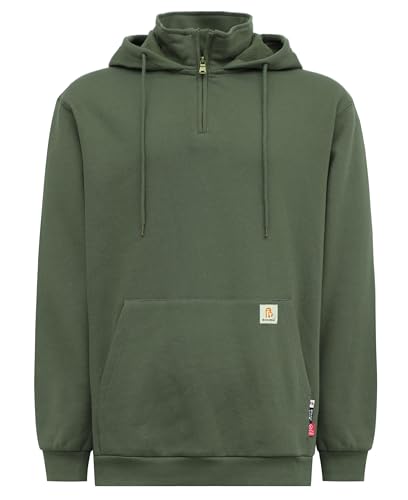 BOCOMAL FR Hoodies 1/4 Zipper 10.5oz Fleece Fire Resistant Sweatshirts CAT2