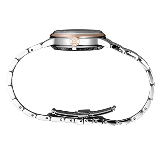 SEIKO SRPF54 Automatic Watch for Women - Presage Collection - Pattern Pink Dial Date Calendar - Stainless Steel Bracelet, Water Resistant to 50M, Pink - SRPF54, Modern, Pink - SRPF54, Modern