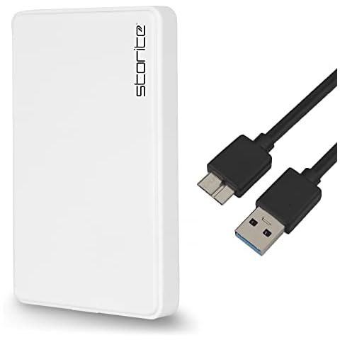 Storite External Hard Drive 1TB USB 3.0 Lightweight Data Backup & Storage Plug And Play Harddisk Portable Gaming Harddrive Memory Extended Hdd For PS3 PS4 Xbox Games Laptop PC Mac Desktop (White) Cover