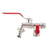 1/2 Brass Faucet - 90 Degree Double Valve Sink Faucet - Home Outdoor Garden Tool - No Water Leakage