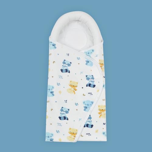 Image of TIDY SLEEP Baby Swaddle Wrappper Adjustable for Newborn || 100% Cotton Soft || Newborn Blanket for 0-3 Months (White)