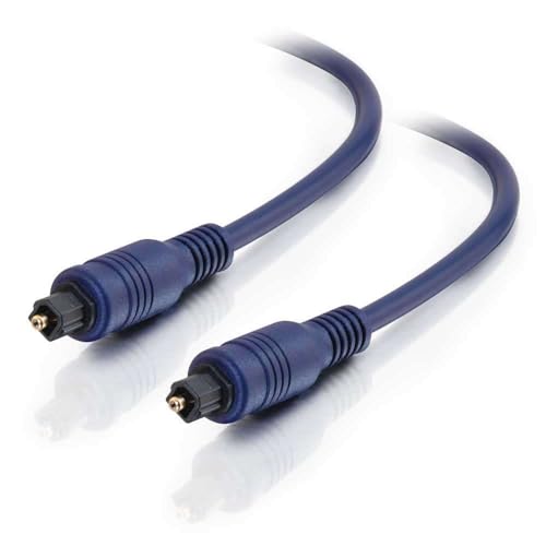 C2G Legrand Toslink Optical Digital Cable, Blue Toslink Optical cable, 2 Meter (6.6 Foot) Toslink Digital Optical Audio Cable, 1 Count, C2G 40391