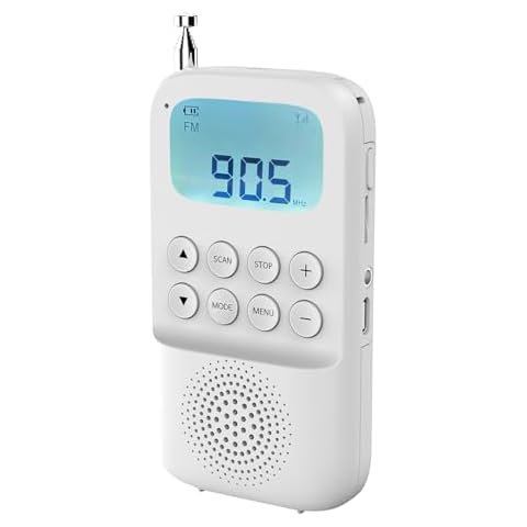 SEMIER Digital AM FM Walkman Radio with Bluetooth, Portable Rechargeable Transistor Radio with Alarm Clock, Build-in Loud Speaker and Earphone Jack, Support TF Card Play and Record Cover