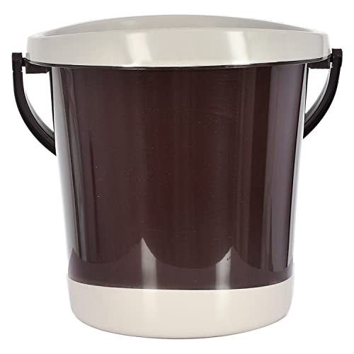 Image of Kuber Industries Plastic Unbreakable Strong Bathroom Ultra Bucket with Handle,18 Ltr,(Brown)