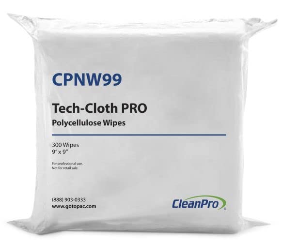 CleanPro Tech-Cloth PRO Polycelluose Wipes, Autoclavable, 300 Count (12