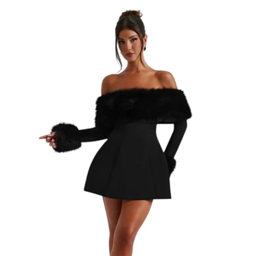Women's Long Sleeve Short Prom Dress Ruched Satin Off Shoulder Mini Cocktail Party Dresses4