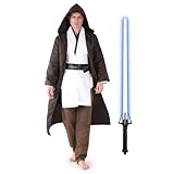 Jedi Robe Luke Costume Anakin Skywalker Costume Warrior Role Play Cloak Knight Outfits Tunic Hooded Cape Halloween Accessories