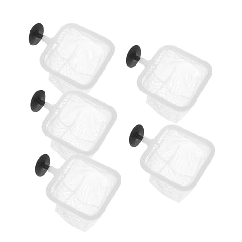 BESPORTBLE 5個 水槽 ネット キャニスター 水族館ライト フィッシュボウル 漁網 水族館ヒーター 池 魚 仕切り付きベタ水槽 吸盤付き仕切り の保育園 孵化場 ナイロン 白い