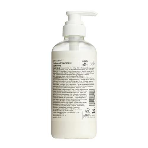 Botanist Japanese Organic & Natural Shampoo for Tangled Hair, Moisturizing Hair Shampoo with Pump for Women & Men to Smooth Hair, Sulfate & Silicone Free, Green Apple & Rose 490 mL/16.5 fl Oz