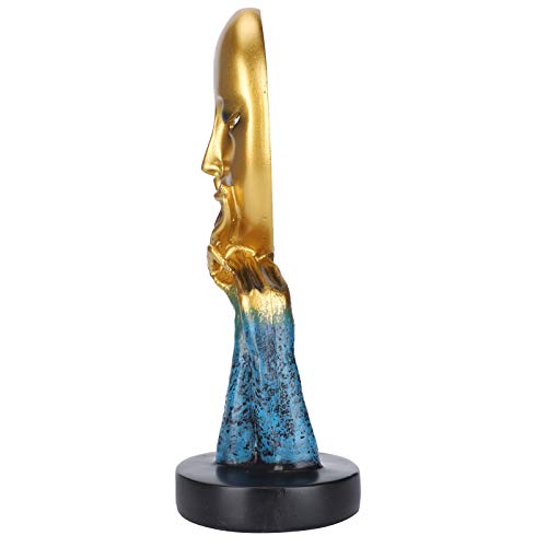 Escultura de rosto abstrata, realista, 23,6 x 11,4 x 8,4 cm, escultura de rosto abstrata, sala para