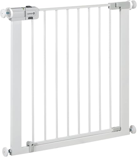 Safety 1st Secure Tech Metal Cancelletto Di Sicurezza In Metallo Per Bambini, Porte, Scale, Vani Con Apertura 73-80 Allungabile Fino A 136 Con Estensioni Vendute Separatamente, In Metallo Bianco