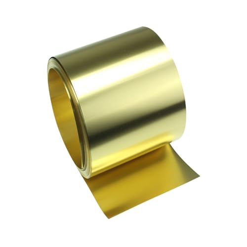 COYOUCO 0.3mm Thick 100cm Long Brass Foil Strip, 5mm-400mm Width Optional, Suitable for Handicraft Making, Electronic Engineering,25mm